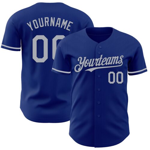 Royal0854 Custom Royal Gray Authentic Baseball Jersey