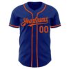 Custom Royal Orange Authentic Baseball Jersey