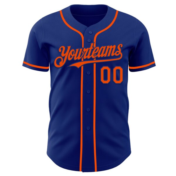 Custom Royal Orange Authentic Baseball Jersey