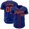 Custom Royal Orange Authentic Baseball Jersey