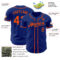 Custom Royal Orange Authentic Baseball Jersey