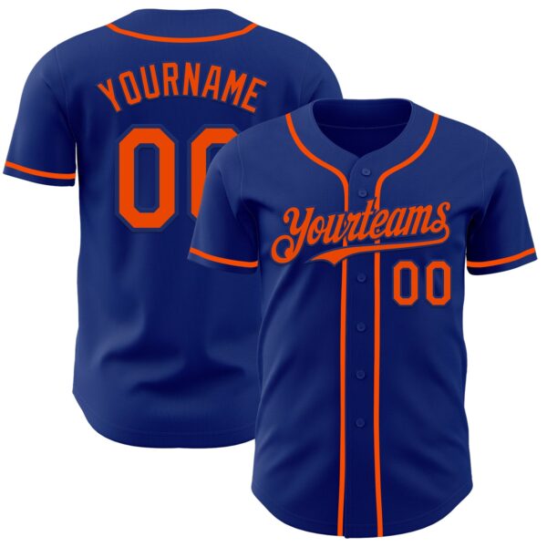 Custom Royal Orange Authentic Baseball Jersey