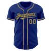 Custom Royal Old Gold Authentic Baseball Jersey