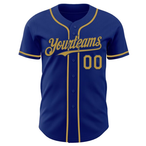 Custom Royal Old Gold Authentic Baseball Jersey
