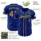 Custom Royal Old Gold Authentic Baseball Jersey