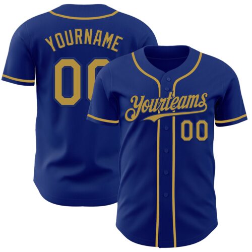 Royal0856 Custom Royal Old Gold Authentic Baseball Jersey
