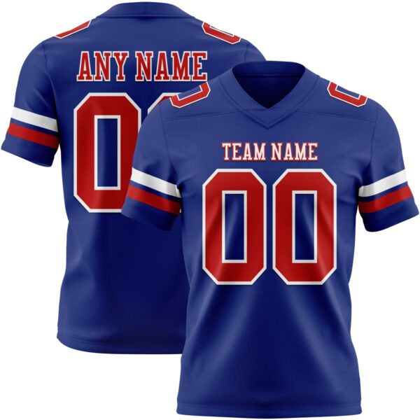 Custom Royal Red-White Authentic Football Jersey