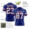 Royal0860-2 Custom Royal White-Red Authentic Football Jersey