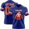 Royal0862-1 Custom Royal Orange-White Authentic Football Jersey