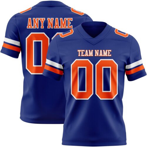Custom Royal Orange-White Authentic Football Jersey