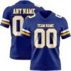 Custom Royal White-Gold Authentic Football Jersey