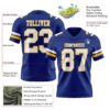 Custom Royal White-Gold Authentic Football Jersey