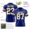Royal0865-2 Custom Royal White-Gold Authentic Football Jersey