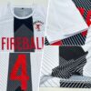 Custom White Red-Black Line Sublimation Soccer Uniform Jersey