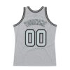 Custom Gray Silver-Black Authentic Throwback Basketball Jersey