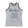 Custom Gray Silver-Black Authentic Throwback Basketball Jersey