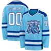 Custom Sky Blue White-Royal Hockey Jersey