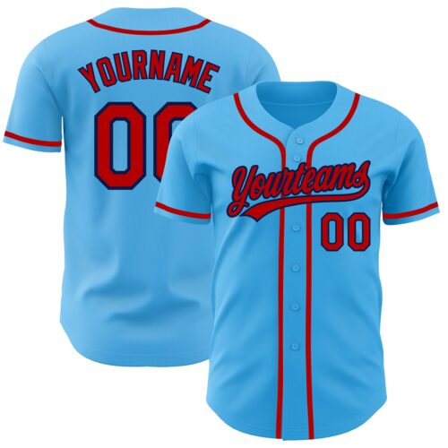 SkyBlue0012_b6c5a70f-fb82-41a9-98b0-8af854a69e5f Custom Sky Blue Red-Navy Authentic Baseball Jersey