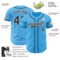 Custom Sky Blue Black-White Authentic Baseball Jersey