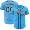Custom Sky Blue Black-White Authentic Baseball Jersey