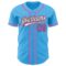 Custom Sky Blue Pink-Black Authentic Baseball Jersey