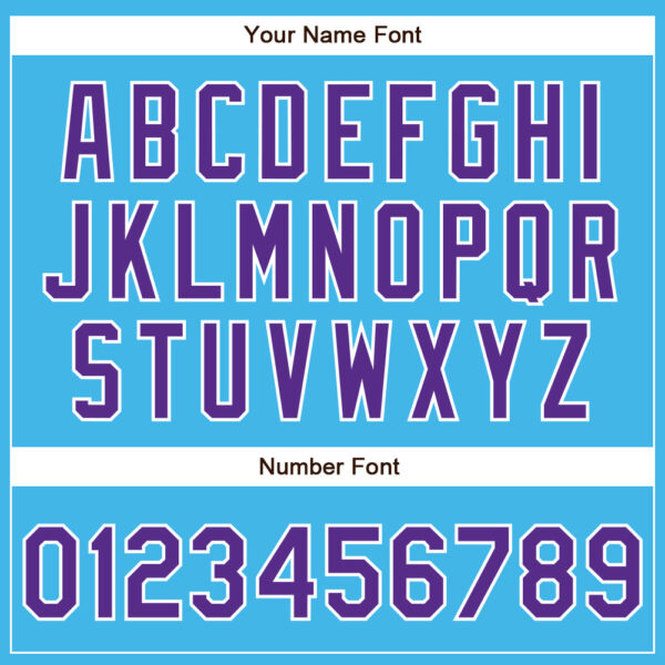 Custom Sky Blue Purple-White Authentic Baseball Jersey