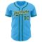Custom Sky Blue Green-Cream Authentic Baseball Jersey