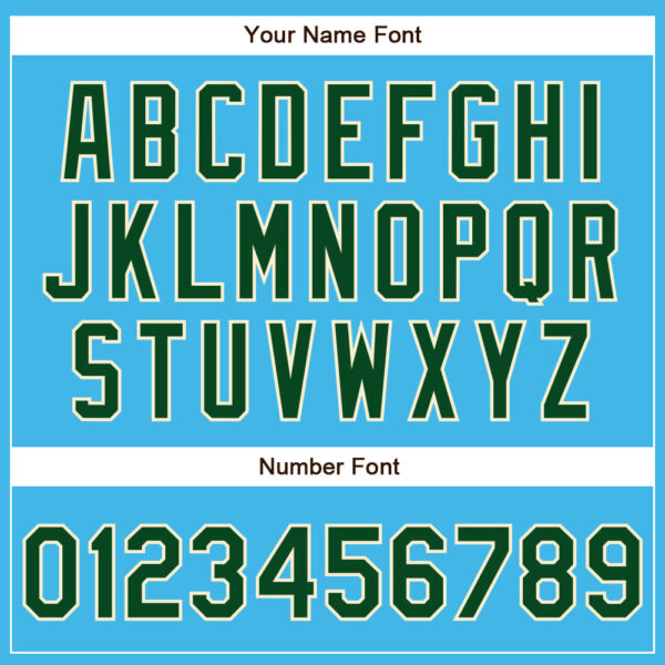 Custom Sky Blue Green-Cream Authentic Baseball Jersey