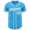 Custom Sky Blue Cream Authentic Baseball Jersey