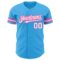 Custom Sky Blue White-Pink Authentic Baseball Jersey