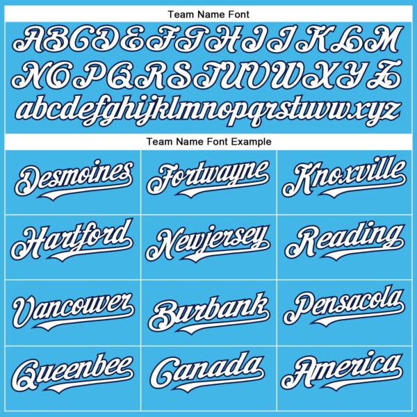 Custom Sky Blue White-Navy Authentic Baseball Jersey