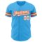 Custom Sky Blue White-Orange Authentic Baseball Jersey