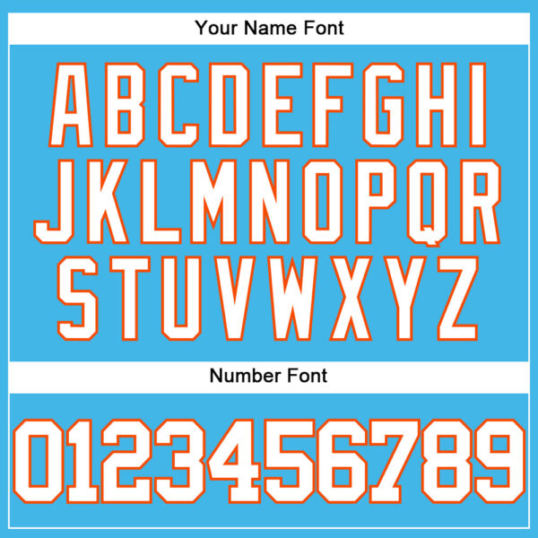 Custom Sky Blue White-Orange Authentic Baseball Jersey