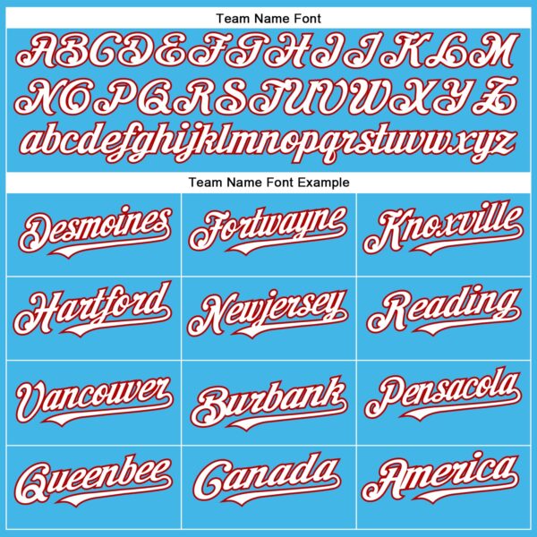 Custom Sky Blue White-Red Authentic Baseball Jersey