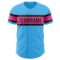 Custom Sky Blue Pink-Black Authentic Baseball Jersey