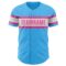 Custom Sky Blue Pink-White Authentic Baseball Jersey