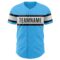 Custom Sky Blue Black-White Authentic Baseball Jersey