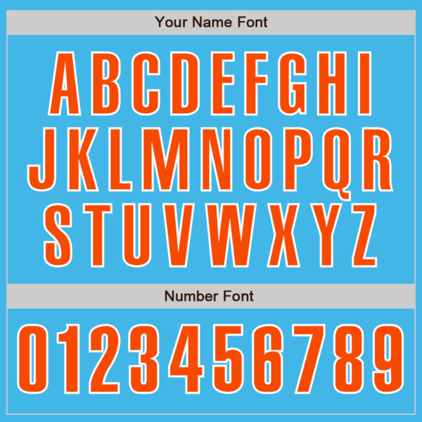 Custom Sky Blue Orange-White Authentic Baseball Jersey