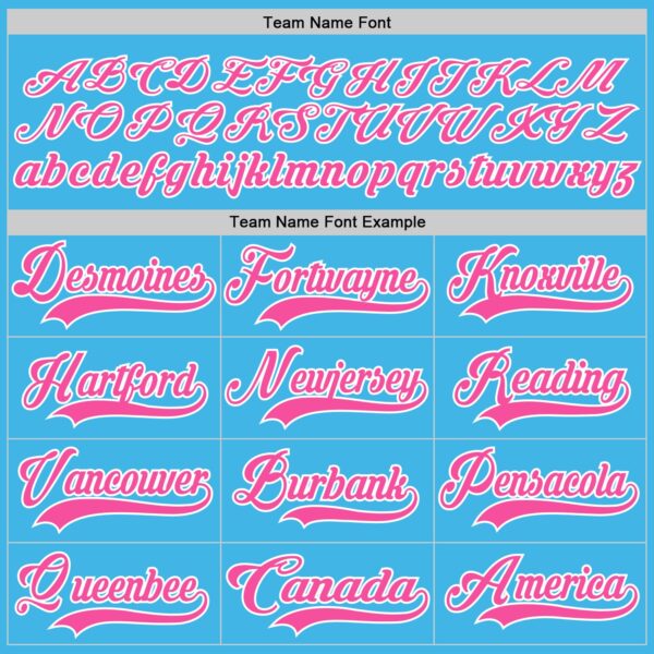 Custom Sky Blue Pink-White Hockey Jersey