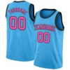 Custom Sky Blue Pink-Black Authentic Basketball Jersey