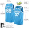 Custom Sky Blue White Authentic Basketball Jersey