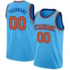 Custom Sky Blue Orange-Royal Authentic Basketball Jersey