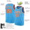 Custom Sky Blue Orange-White Authentic Basketball Jersey