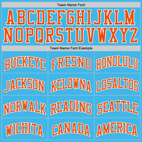 Custom Sky Blue Orange-White Authentic Basketball Jersey