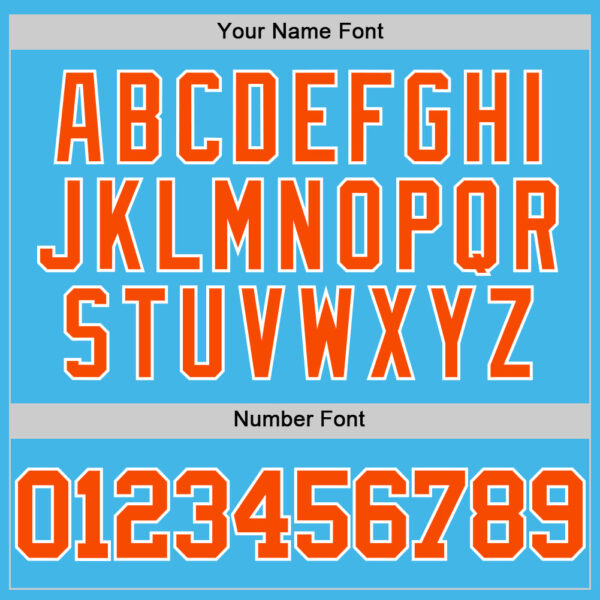 Custom Sky Blue Orange-White Authentic Basketball Jersey