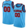 Custom Sky Blue Red-Black Authentic Basketball Jersey