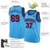 Custom Sky Blue Maroon-Black Authentic Basketball Jersey