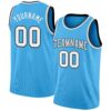Custom Sky Blue White-Black Authentic Basketball Jersey