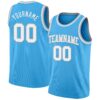 Custom Sky Blue White-Gray Authentic Basketball Jersey