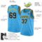 Custom Sky Blue Navy-Gold Authentic Basketball Jersey